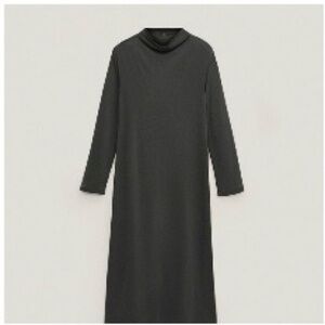 Massimo Dutti Charcoal Long Sleeve Dress